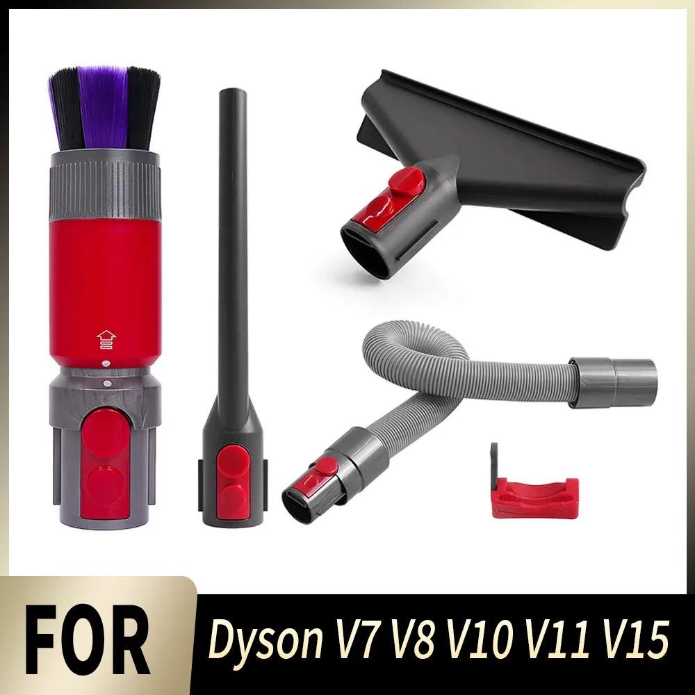 Vacuum Tool Traceless Soft Brush Dusting Brush Flexible Extension Hose Flat Suction Nozzle Head for Dyson V7 V8 V10 V11 V15 Part