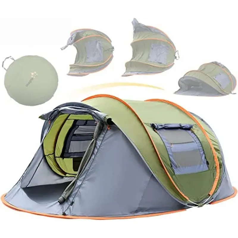 Custom Family Camping Outdoor Waterproof 3-4 or 5-8 Person Portable Automatic Instant Tente Dome Pop up Bed Tent
