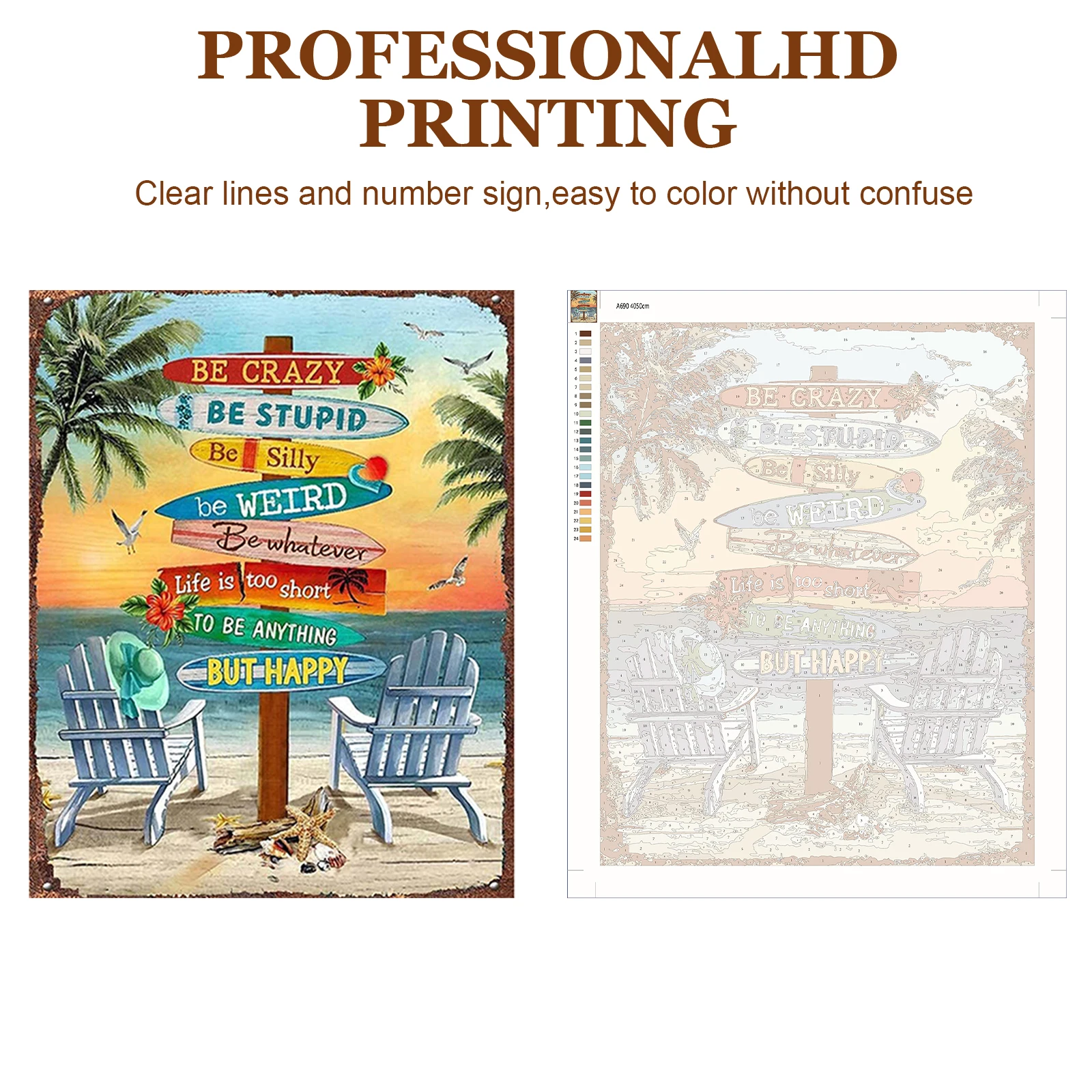 

Paint By Numbers Kit On Canvas DIY Oil Art Summer Vacation Picture Decor40x50cm (A)