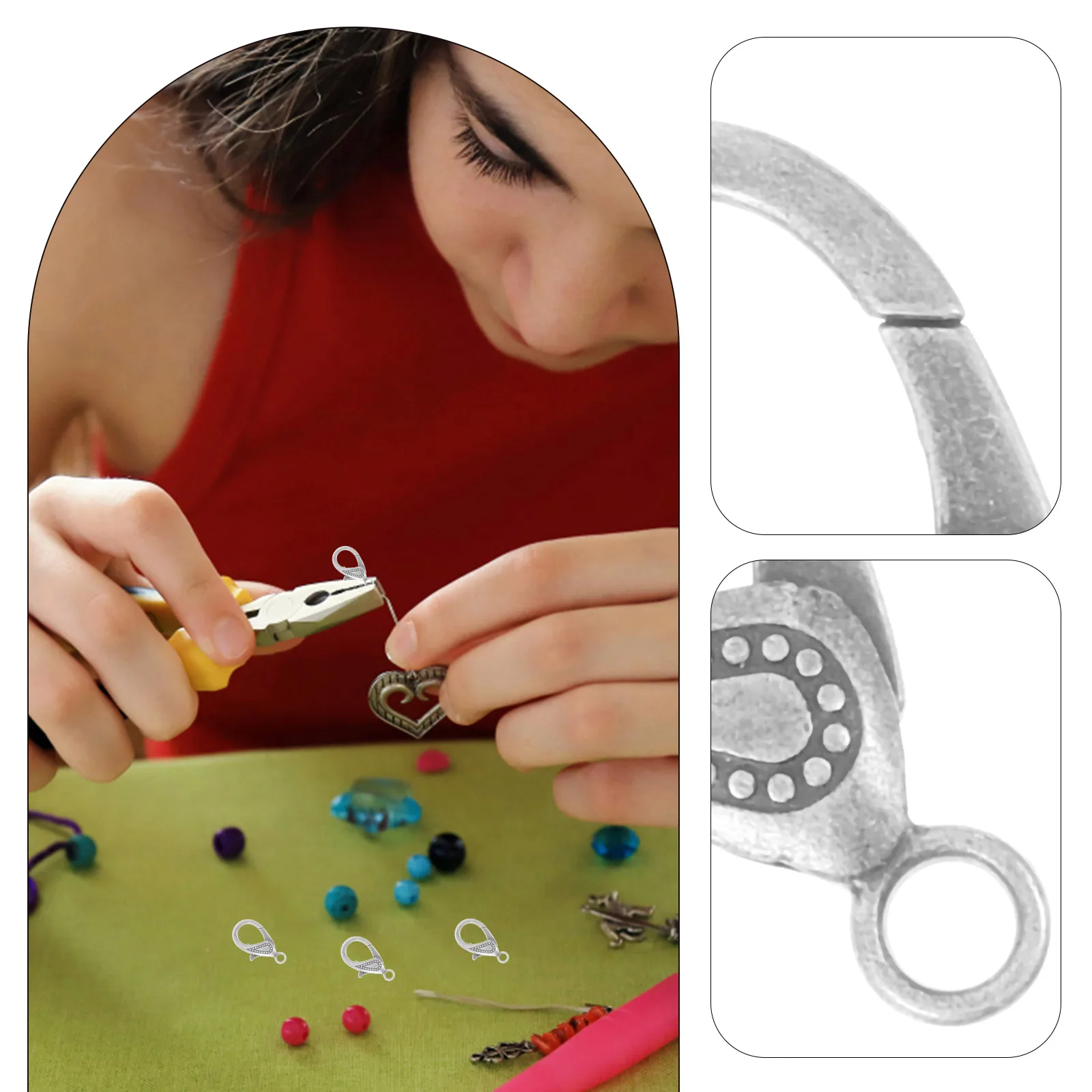 

50 Pcs Jewelry Accessories Bracelet Clasp Fastener Necklace Lobster Clasps Materials Connector Diy Connectors Charms