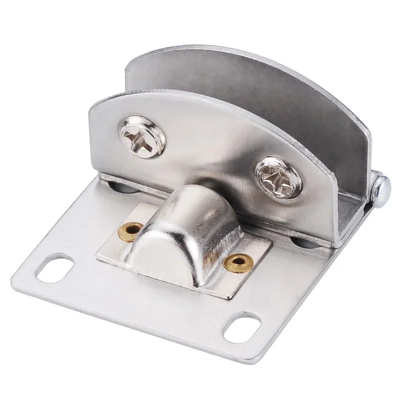 Vidro Porta Dobradiça Grampos, Aço Inoxidável, Vinho Armário, Pão Armário, Armário, Armário, Gate Clip, Dobradiças para 5-9mm