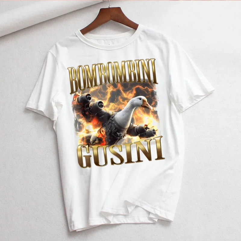 

Итальянская футболка Brainrot Tralalero Tralala Tung Tung Tung Sahur Bombardiro Crocodilo, мужская и женская модная футболка в стиле хип-хоп