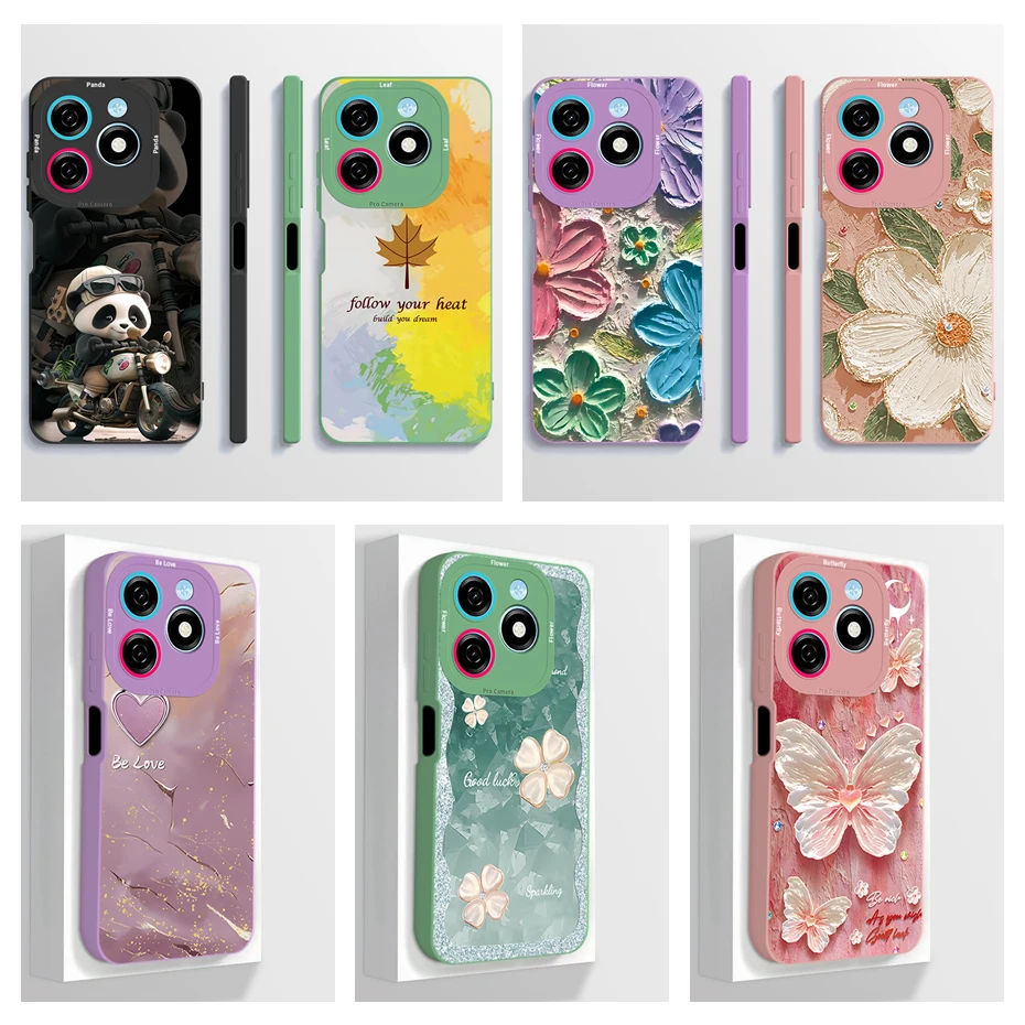 For Itel P55 4G Case A666L Back Cover Cute Panda Bumper Matte Soft Silicone Shockproof Funda For Itel P55 P 55 ItelP55 NFC Coque