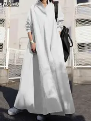 ZANZEA Fashion Spring Sundress Women Causal Long Sleeve Maxi Long Shirt Dress Holiday Dresses Robe Femme Oversize Vestidos