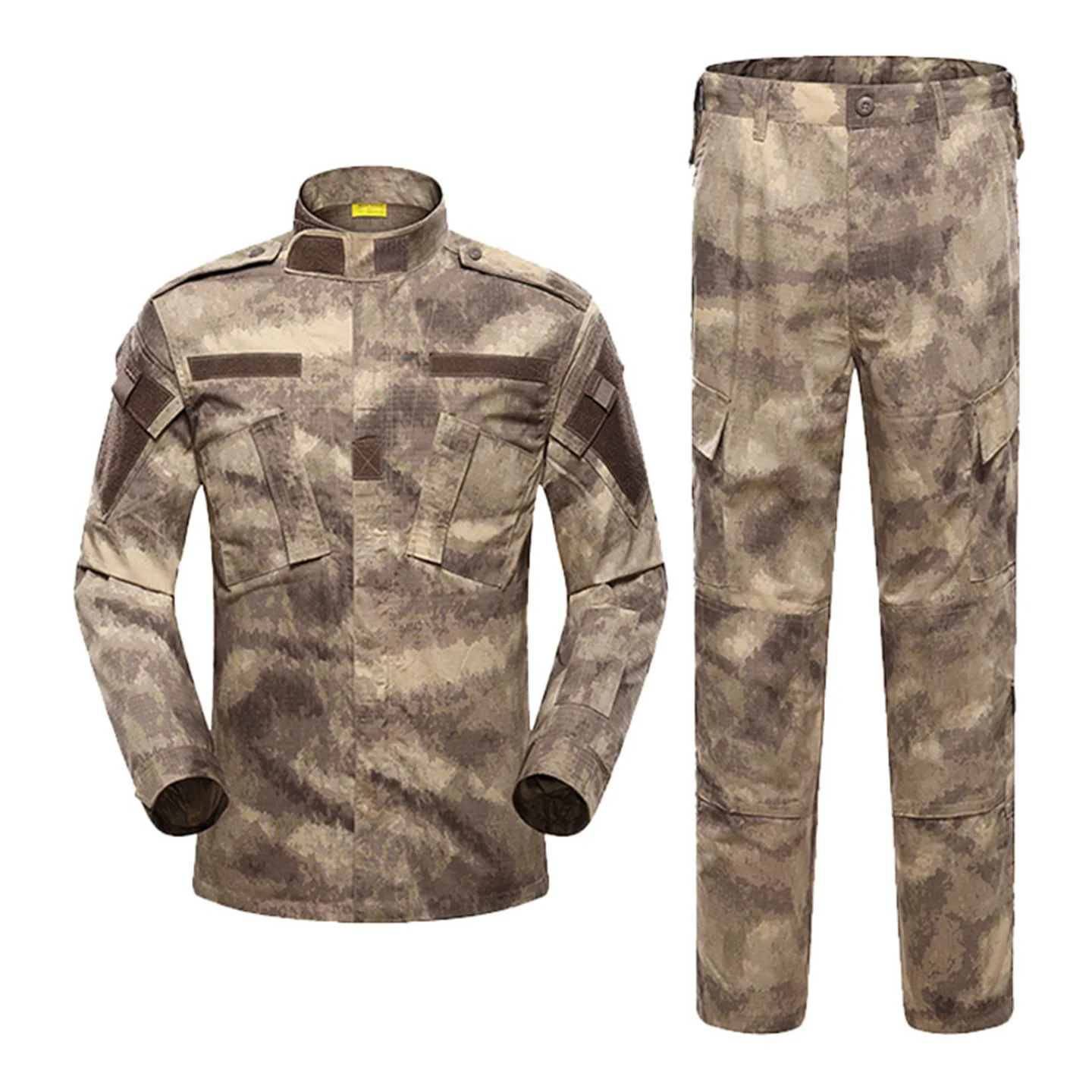 Men's Long Sleeved Camouflage Hunting Shirt And Pants Outdoor Hiking Clothing Training Uniform Wear-Resistant Tactical Suit