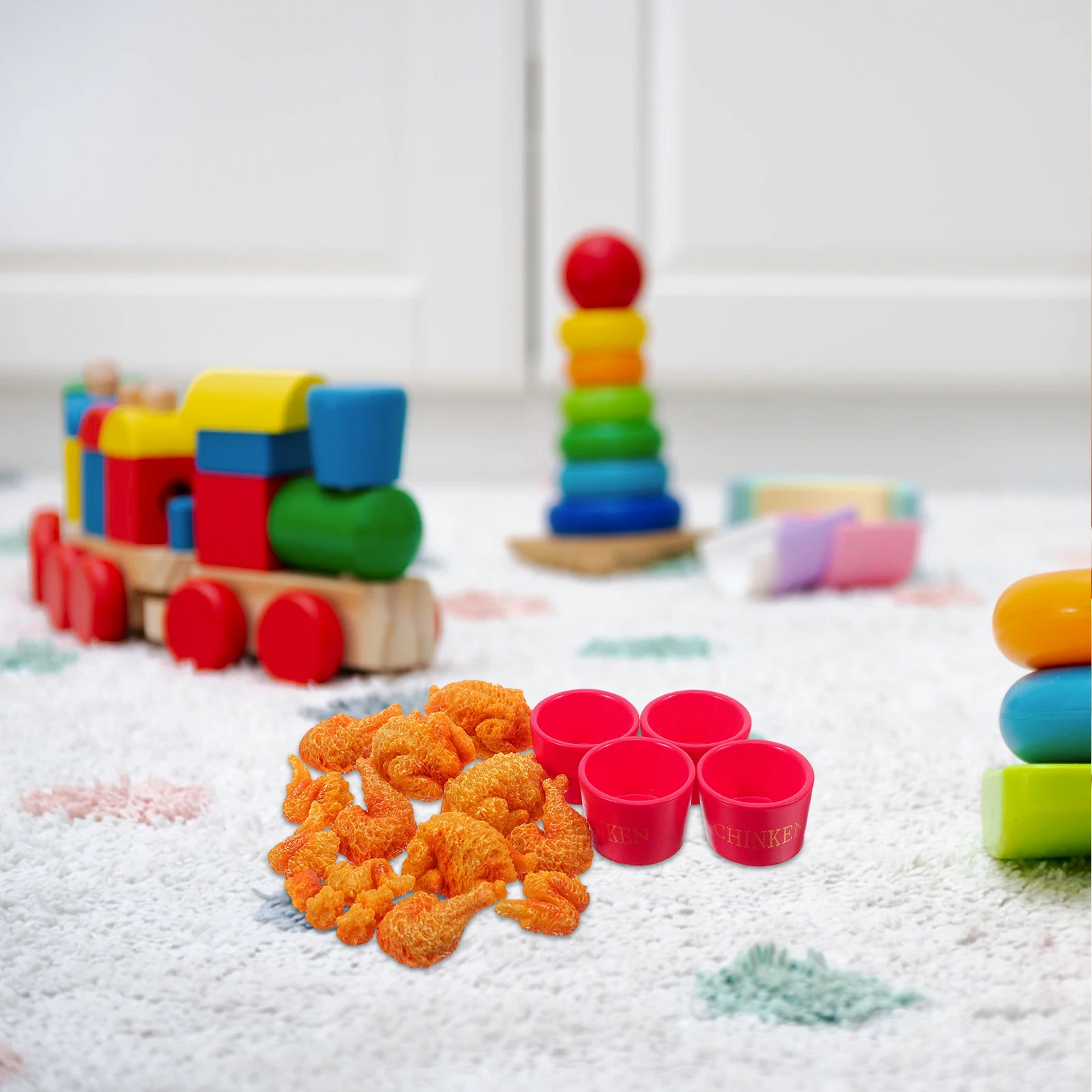 

1Set Realistic Faux Chicken Drumstick Wing Resin Decor Kitchen Photography Holiday Party Props Adorable Food Decor