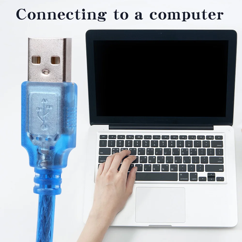 0.3M 1.5M 3M 5M USB2.0 Extension Cable Transparent Blue Male to Female USB Adapter Wire Anti-interference Extension Data Cord