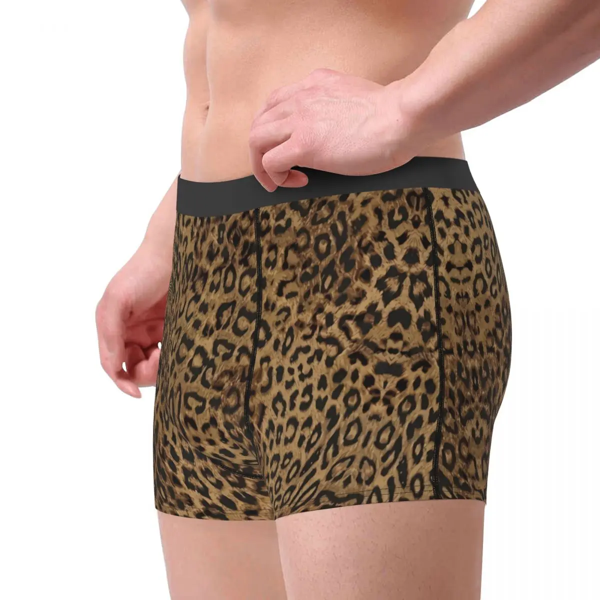 Cool Leopard Print Boxers Shorts Panties Men\'s Underpants Stretch Wild Animal Skin Briefs Underwear