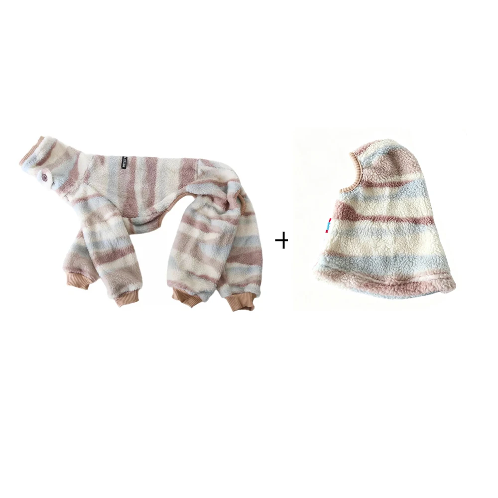 Warme winterjas met capuchon voor Italiënsche windhonden, fleece, 4-potig model, geschikt voor Whippets, dikke, warme herfsttrui voor middelgrote honden.