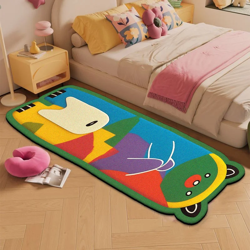 

Children Bedroom Bedside Non-slip Foot Mat Cartoon Decoration Living Room Soft Rugs Irregular Shape Cute Plush Carpet Washable