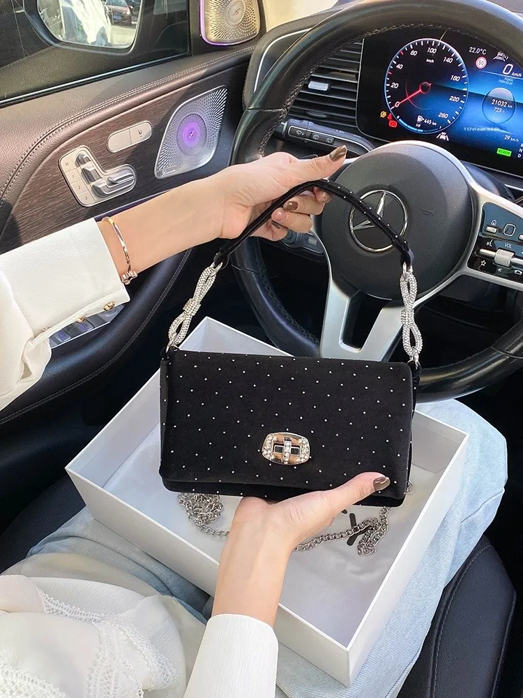 skt-sty-velvet-diamond-embedded-evening-bag-women's-crossbody-chain-bag-luxury-sensation-spring-summer-new-style
