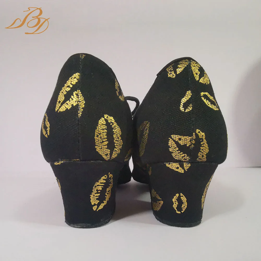 BD Dance Sandali da ballo latino Donna Pratica Scarpe da tango Sneakers Danza per donna Esegui sport Fitness Labbra dorate per adulti T1-B