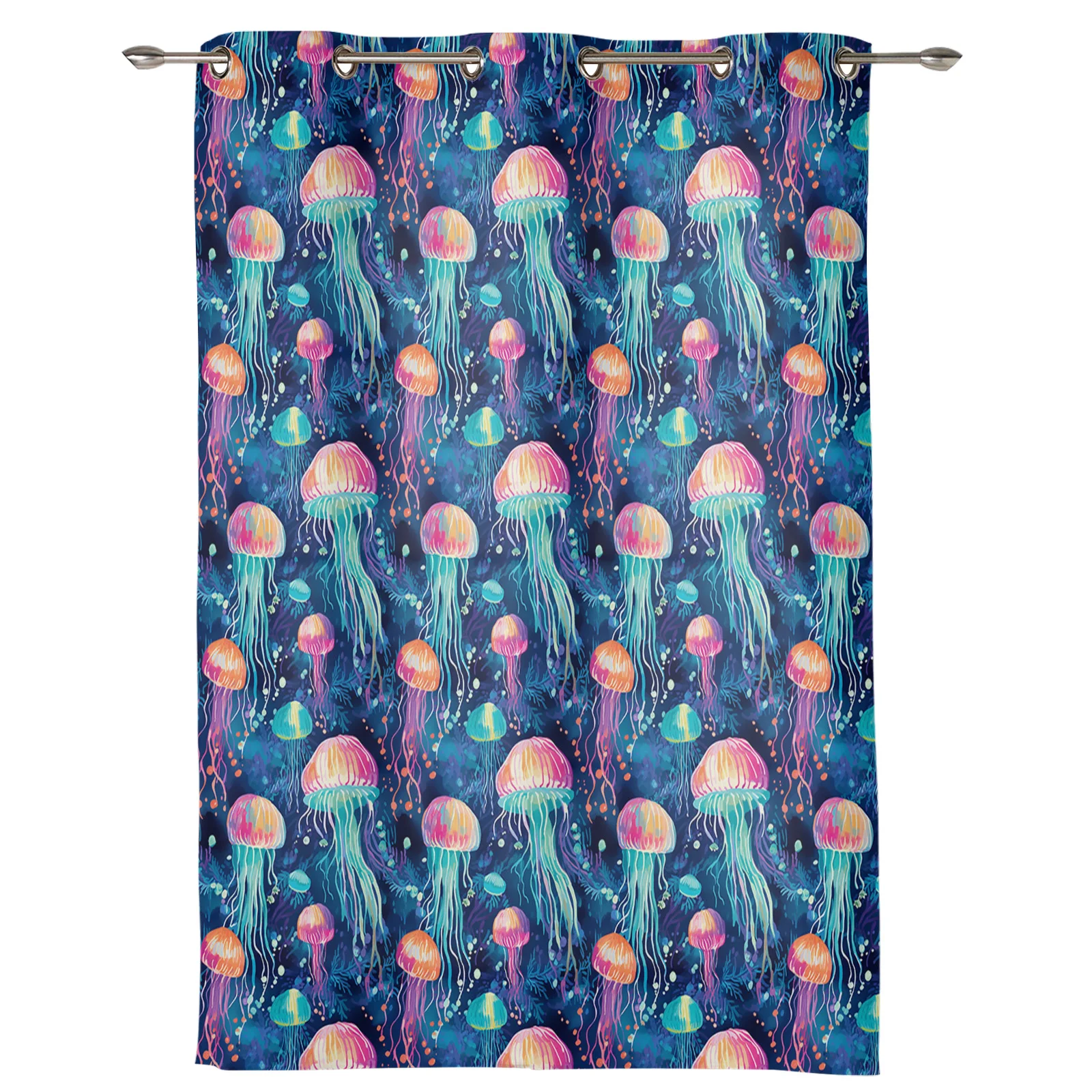 Jellyfish Gradient Window Curtains for Living Room Luxury Bedroom Curtains Coffee Kitchen Decor Drapes