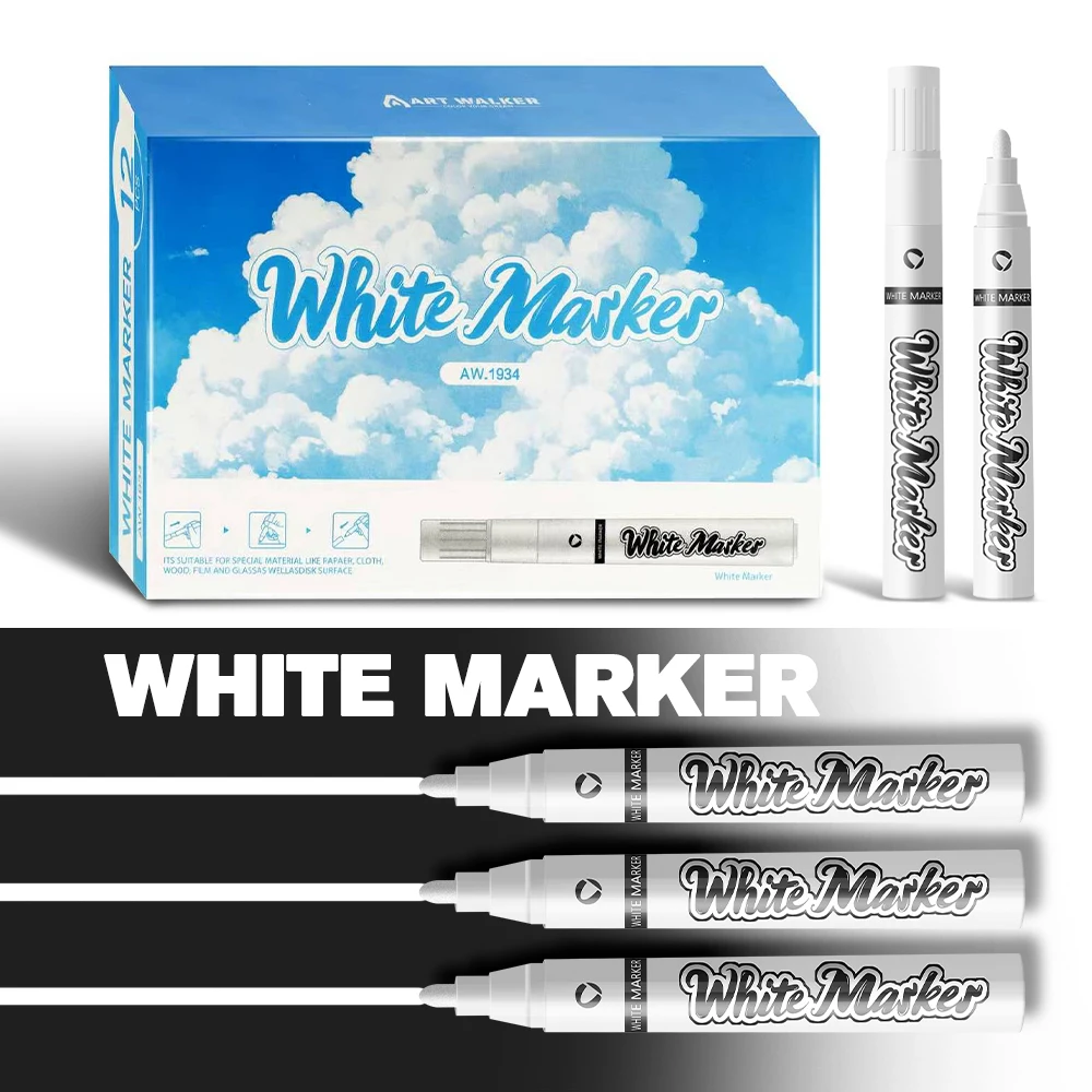 

Набор белых маркеров (1/2/3/4/5/6/10 шт.) для граффити, творчества, декора, водостойкие, устойчивые к выцветанию, для дома и офиса