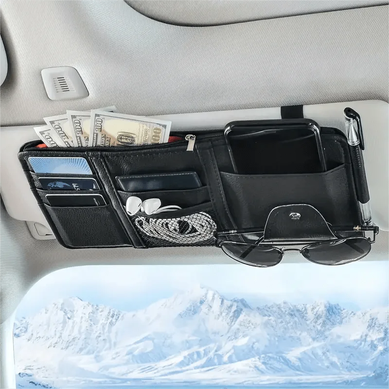 1-teiliger Organizer für die Sonnenblende für das Auto, Sonnenspiegelhalter, Zubehör für die Innenseite des Autos, Taschen-Organizer, Aufbewahrungstasche