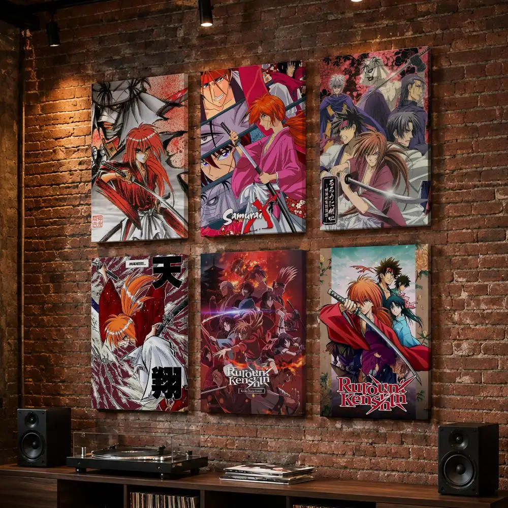Rurouni K-Kenshin Anime Framed Wall Painting Wood Framed Wall Art Print For Bedroom Living Room Hallway Office Home Decor