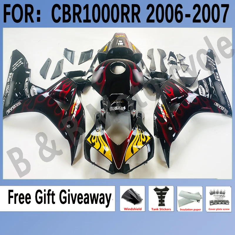 

For Honda CBR1000RR 2006 2007 New ABS Motorcycle Injection Mold Fairings Kit for cbr1000 06 07 Bodywork Fairings Set Black Red