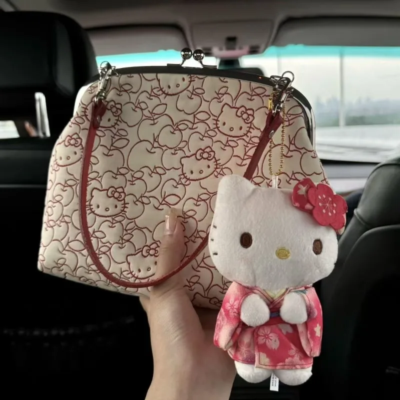 Sanrio Hello Kitty bolso de mano de dibujos animados lindo niñas portátil pequeño cambio bolsa de almacenamiento monedero moda viaje organizador de cosméticos