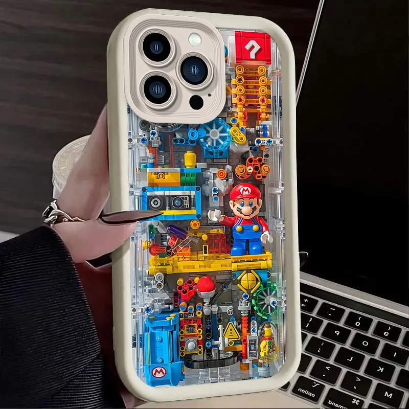 Soft Phone Case For iPhone 17 Air 15 16 16E 14 13 12 11 Pro Max X XS X S Max XR SE 2020 SE4 7 8 Building Blocks M-Marios Cover view 5