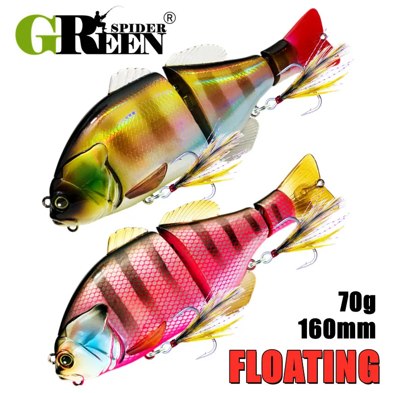 

GREENSPIDER воблеры свимбейт медленно плавающий рыболовные приманки с тройным шарниром, плавающие приманки, жесткие приманки, воблеры для окуня и щуки