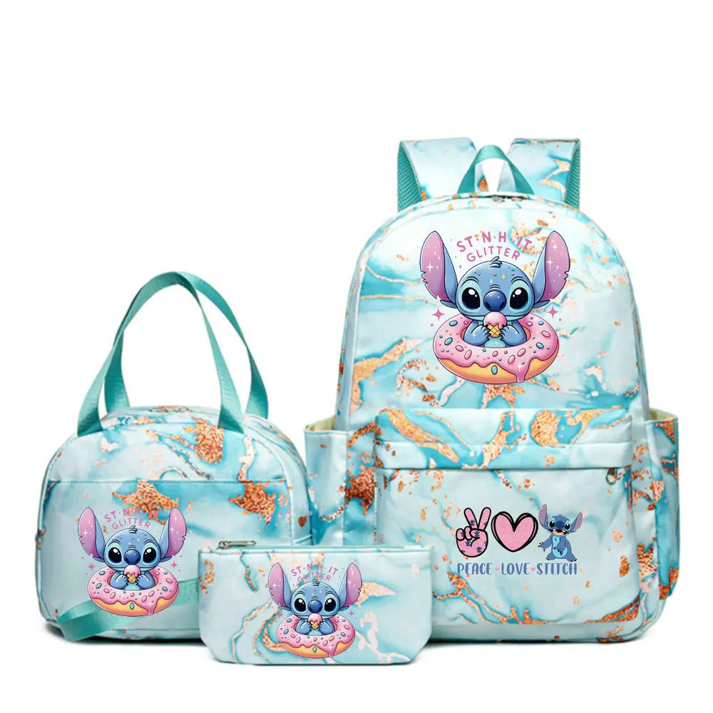 

Disney 3Pcs/set Lilo Stitch Backpack for Girl Boy Student Teenager Children Rucksack Kids Birthday Gift Women Casual School Bag
