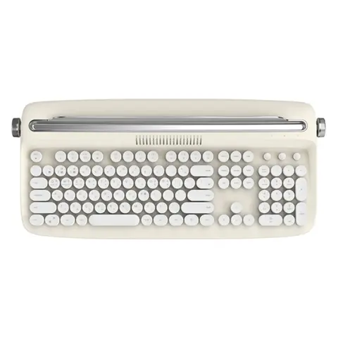 Bluetooth-compatible Typewriter Keyboard Retro Steampunk 108 Keys Dot Office Wireless Mechanical Keyboard