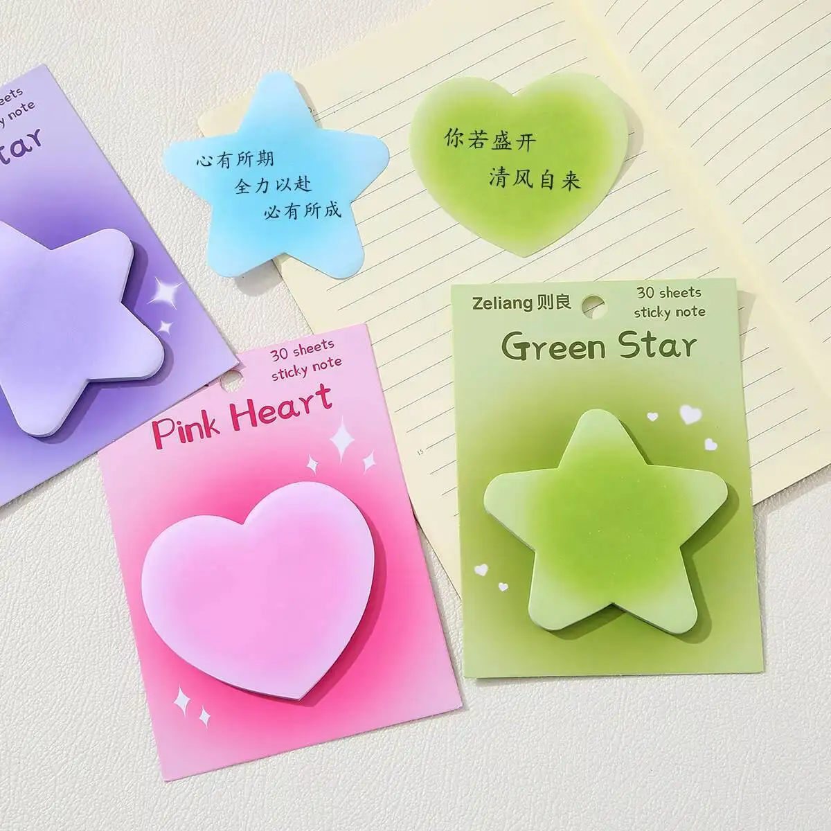 1-5-10 قطعة لاصق لطيف الحب Kawaii ستار ملاحظات المفكرة مذكرة الوسادة مكتب اللوازم المدرسية القرطاسية ملصق #3