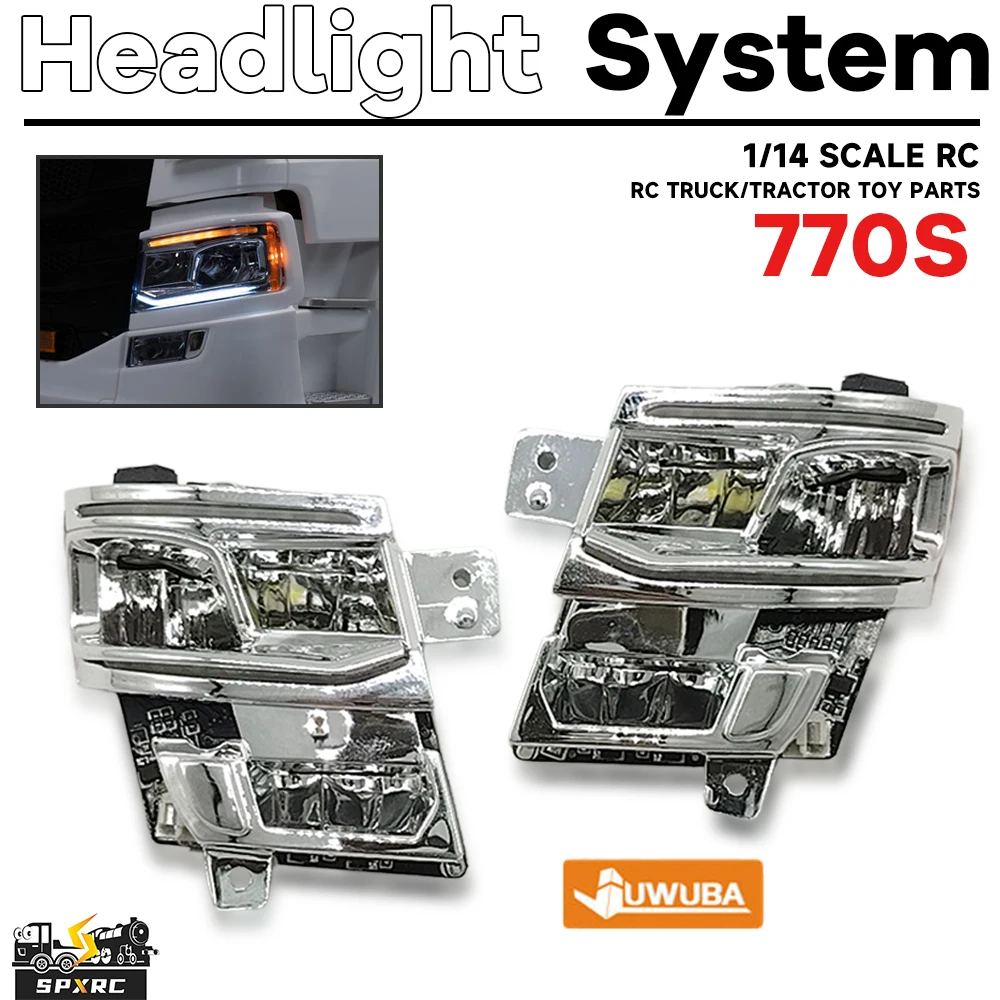 770S LED-Scheinwerfersystem 5V für 1/14 Tamiya RC-Truck Traktor 56368 56371 MFC-03 M24 Scania Noxion DIY Spielzeugmodell-Teile