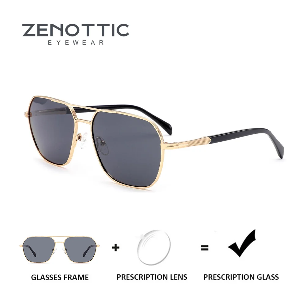 

ZENOTTIC модные поляризационные солнцезащитные очки-авиаторы по рецепту мужские трендовые металлические пилотные солнцезащитные очки с защитой UV400 пилотные корректирующие солнцезащитные очки