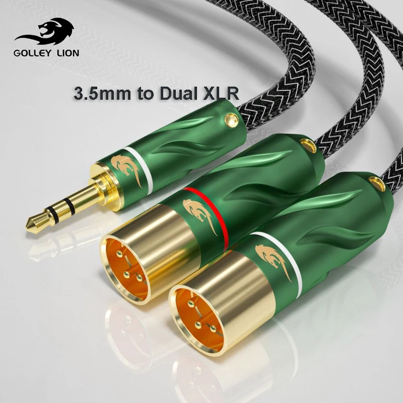 

Аудиокабель в классическом стиле 3,5 Mini Jack Split to Dual Regular 3 Pin XLR для смартфона ПК микшера AMP Hifi кабель 1 м 1,5 м 3 м 5 м