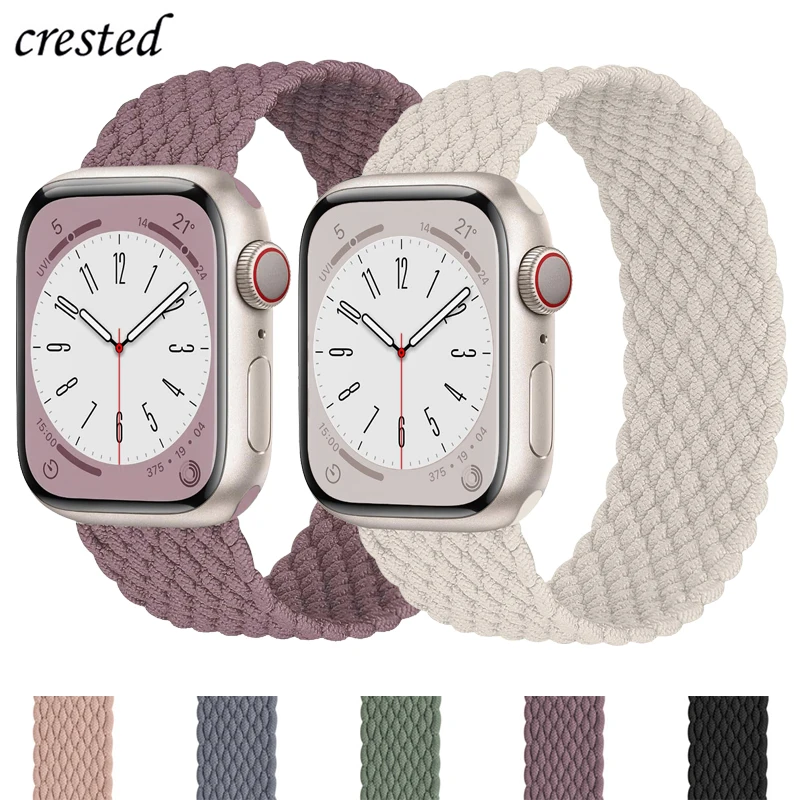 Braided Strap For Apple Watch Bands 40mm 44mm 49mm 45mm 41mm 38mm 42mm 44 45 mm Bracelet iWatch Ultra 2 series 9 7 6 3 8 SE Band