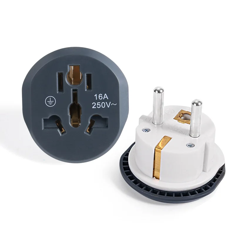 Korea EU Plug Adapter 16A 250V Travel Adapter Converter 2 Round Socket High Quality Universal AU US UK CN To EU KR Wall Socket