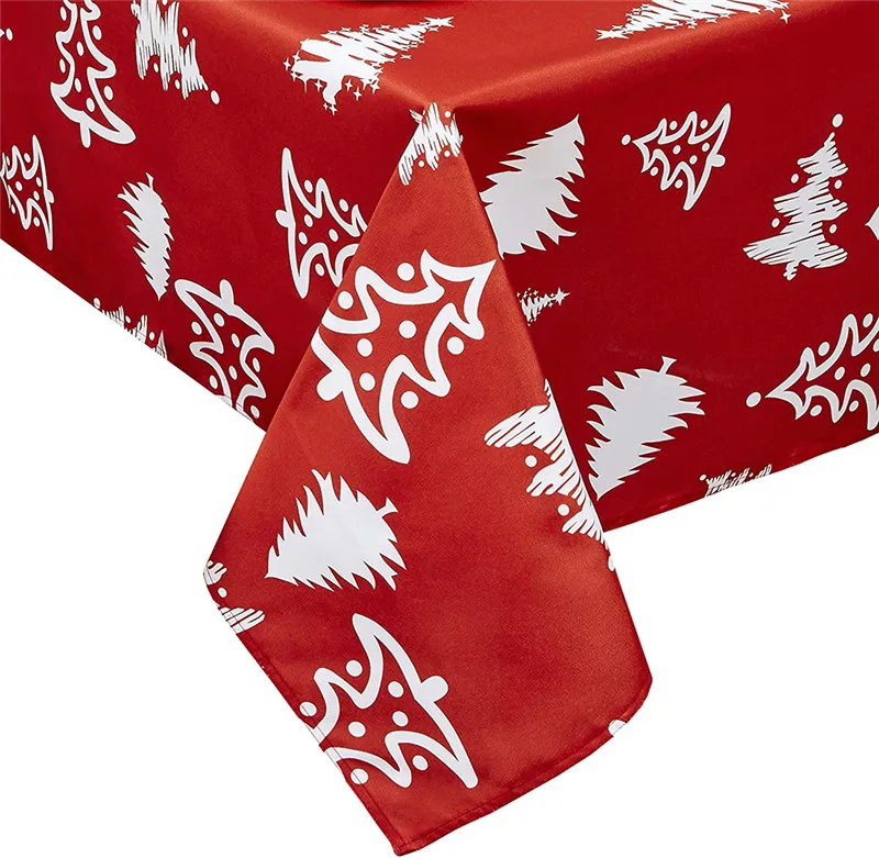 النباتات الخضراء يترك زهرة الأحمر ارتفع مقاوم للماء Tablecloth الجدول القماش غطاء للحزب الأحداث المطبخ ديكور مكتب غطاء