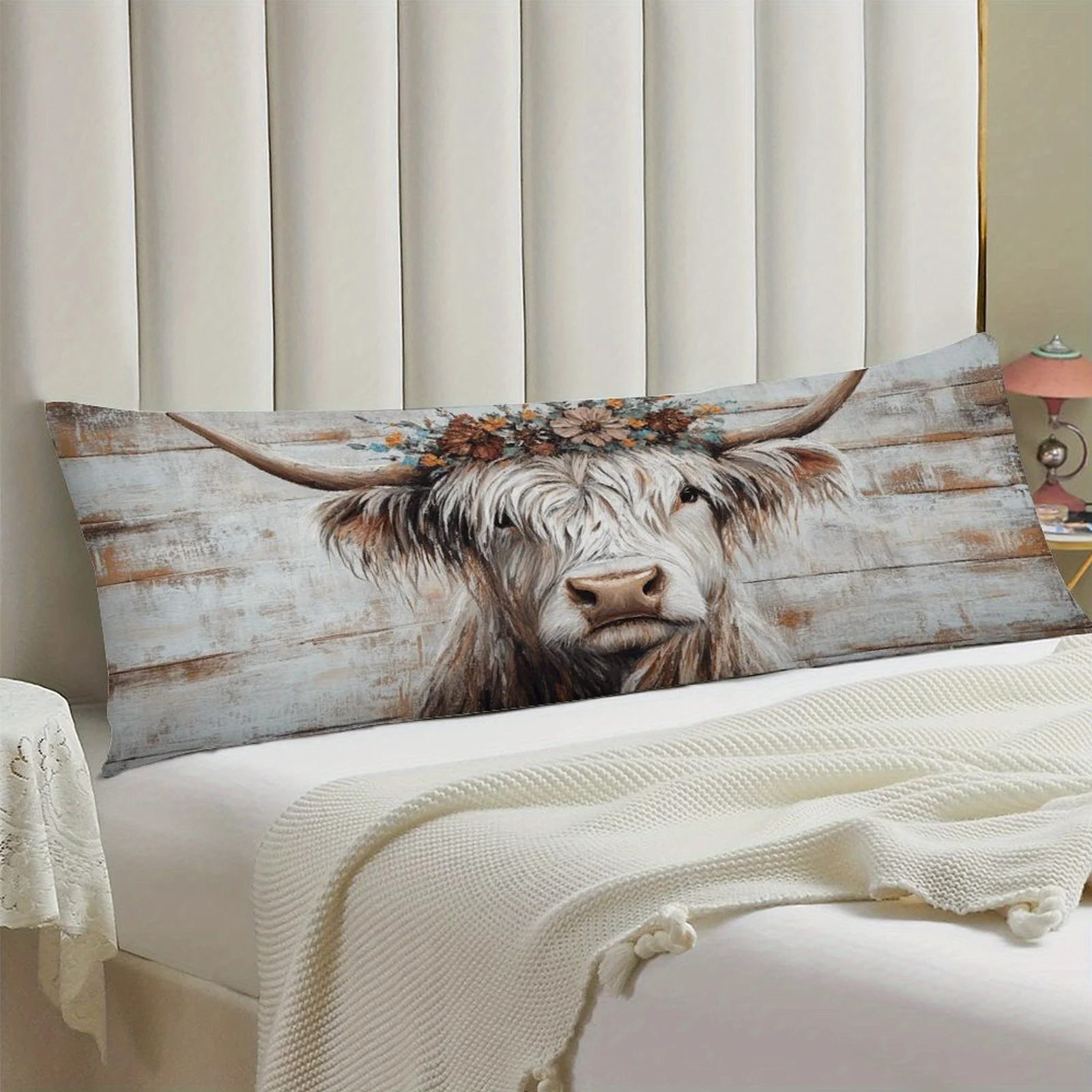 Highland Home Textiles - غطاء وسادة طويل للغاية على شكل