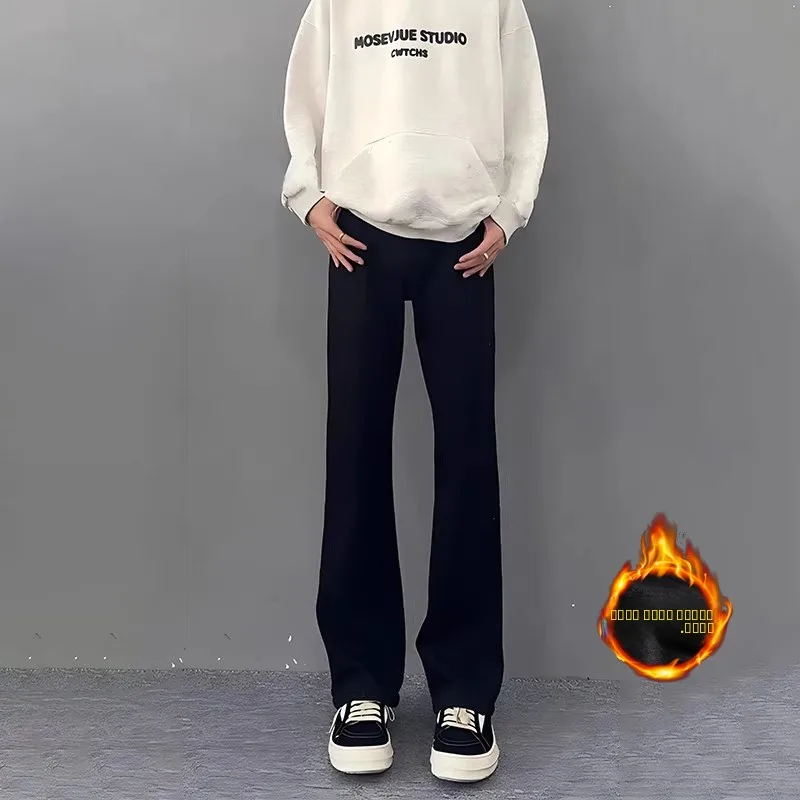 

Мужские джинсы Bla Fce с высокой талией и прямым кроем, осенне-зимние, облегающие, износостойкие