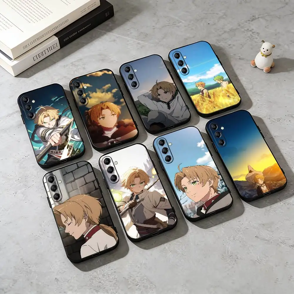 R-Rudeus Greyrat Anime Character  Phone Case For Samsung Galaxy A73,A72,A71,A70,A53,A52,A51,Soft Silicone Black Cover