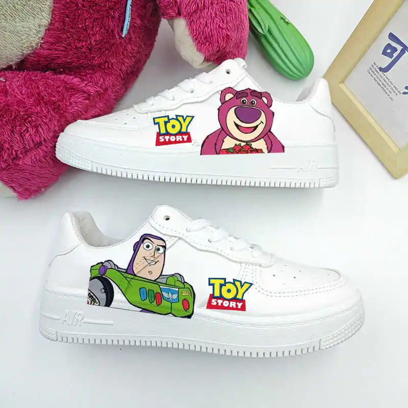 Disney Toy Story Board Shoes New Anime Buzz Lightyear Tennis Shoes Lotso White Shoes Kids Casual Sneakers Couple Basket Shoes