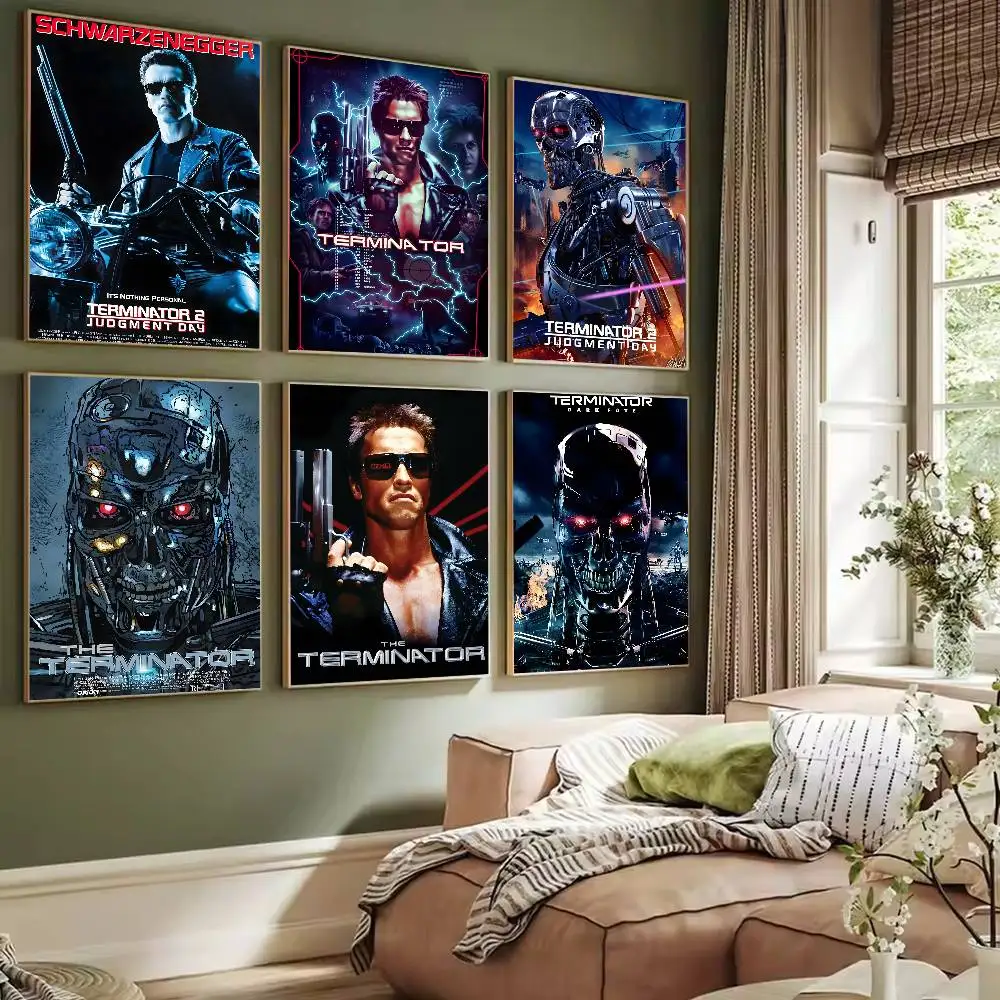 Movie The T-Terminator Poster  Self-adhesive Art Waterproof Paper Sticker Coffee House Bar Dorm Room Wall Decor