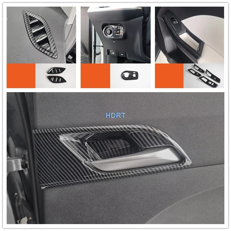 ل MG 3 MG3 2024 + ألياف الكربون الداخلية تصفيف السيارة والعتاد التحول نافذة لوحة التحكم كوب ماء أمامي الخلفي غطاء منفذ فتحة التهوية