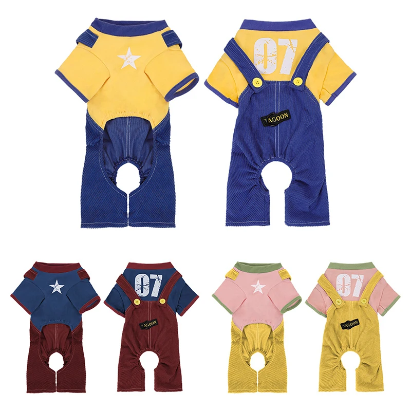 

Dog Jumpsuit Rompers Soft Cotton Puppy Onesie & Dog Overalls for Small Medium Dogs Spring Clothes Pet Hoodie Coat Outfit