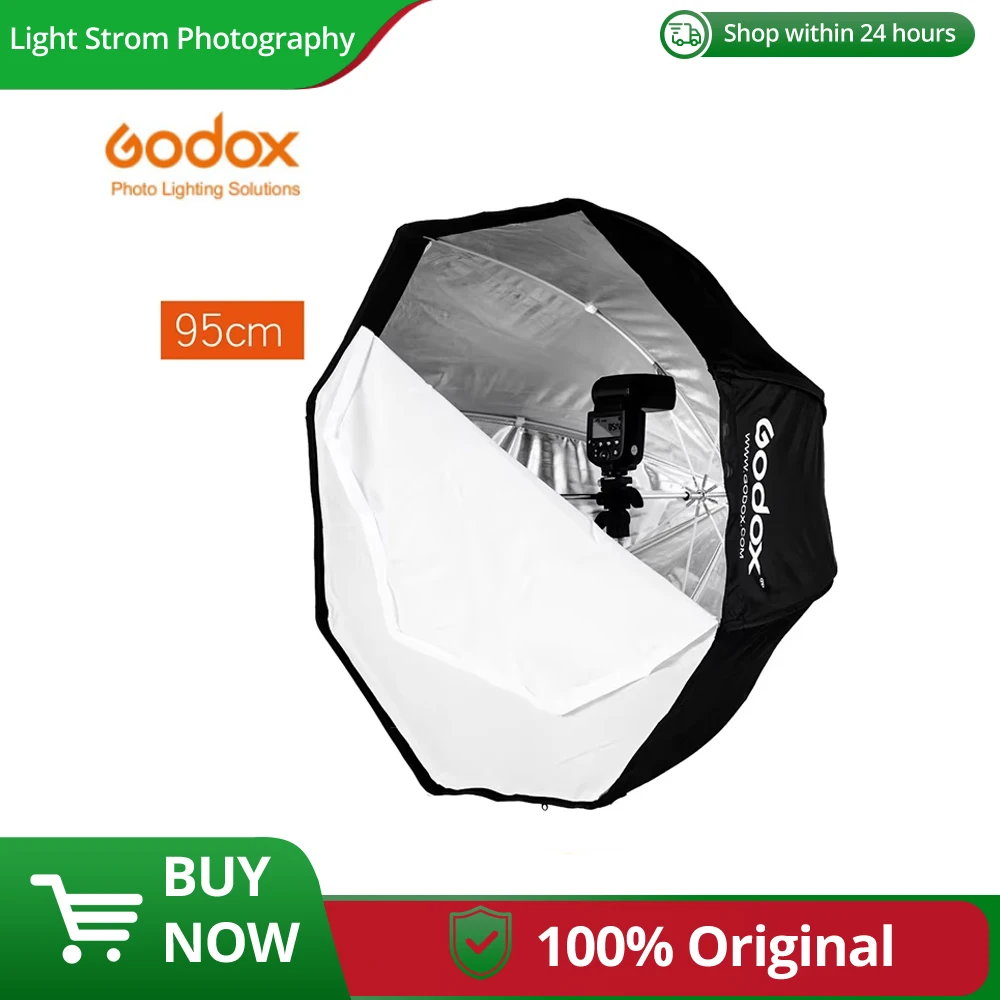 Godox 95 cm 37,5 pollici Ombrello portatile Ottagono Softbox Flash Speedlight Speedlite Riflettore Softbox con borsa per il trasporto