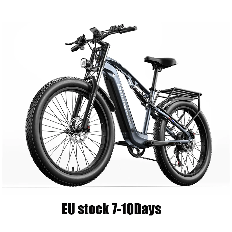 

Electric Bike For Adults 26IN Electric Mountian Bike Fat Tire Off Road Ebike 500W 48V17.5AH Dual Suspension Snow Electric Bike