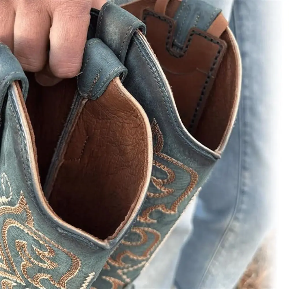 

PU Leather Western Boot Wallet with Snap Strap Large Capacity Retro Coin Purse Holds Multiple Cards