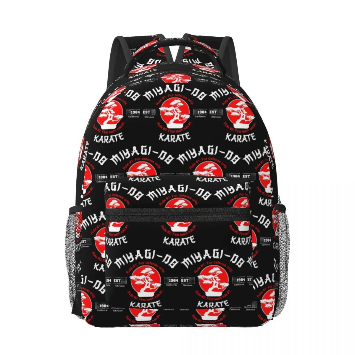 

Miyagi Do Karate Rules Wht Woman Backpacks Boys Girls Bookbag Students School Bags Portability Travel Rucksack Shoulder Bag