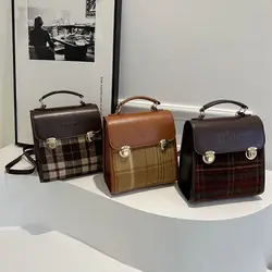 Borsa multifunzione retrò borse a tracolla in pelle PU borsa a tracolla personalità elegante borsa a mano zaino femminile di grande capacità