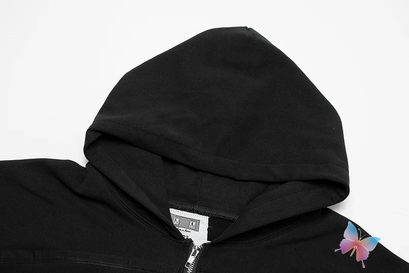 CAVEMPT Hoodies Black Patchwork Striped Cardigan Fashionable Street Casual Zipper Hooded Jacket Men Women Sweatshirts - Image 2