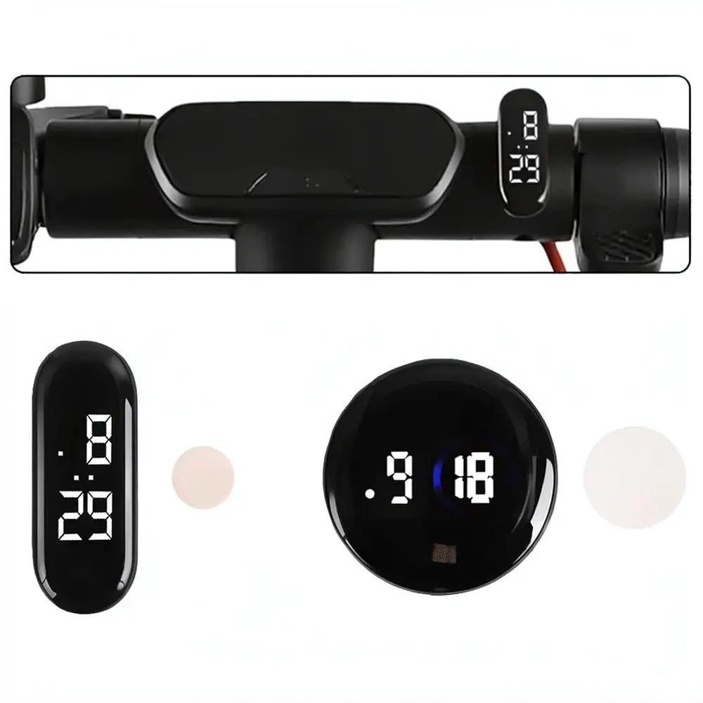 Touch Control Digital Time Display For Electric Scooter Bike Car Dashboard Mini Portable Electronic Watch Gadget