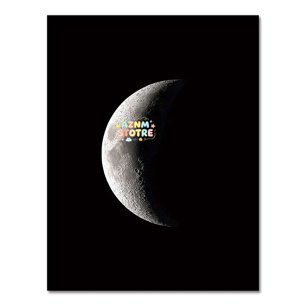 Modern Abstract Wall Art Moon Astronomy Satellite Posters And Printed Moon Phase Changes Living Room Bedroom Decoration