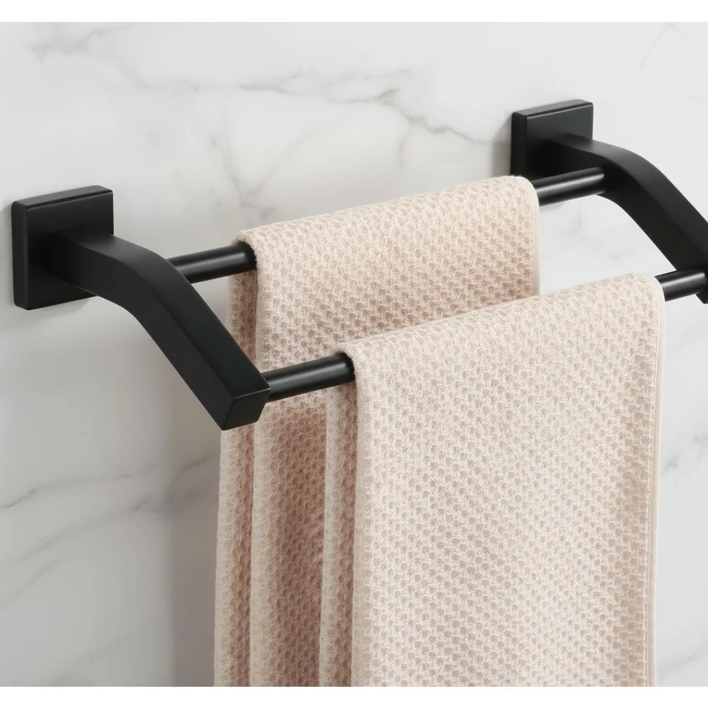 

24 Inch Double Towel Bars, SUS304 Stainless Steel Towel Holder for Bathroom, Matte Black Wall Mount