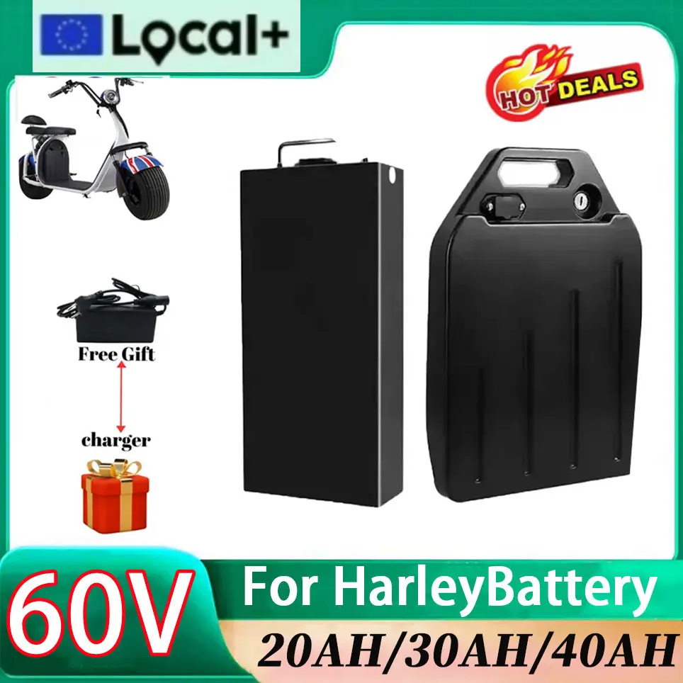 Für Harley-Batterien 60V 20Ah 30Ah 40Ah Elektromotorrad 18650 Lithium-Batterie Geeignet für CityCoco Elektroroller-Akku